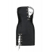 Мини-платье из экокожи CELINE CHEMISE black 6XL/7XL — Passion: шнуровка, трусики в комплекте