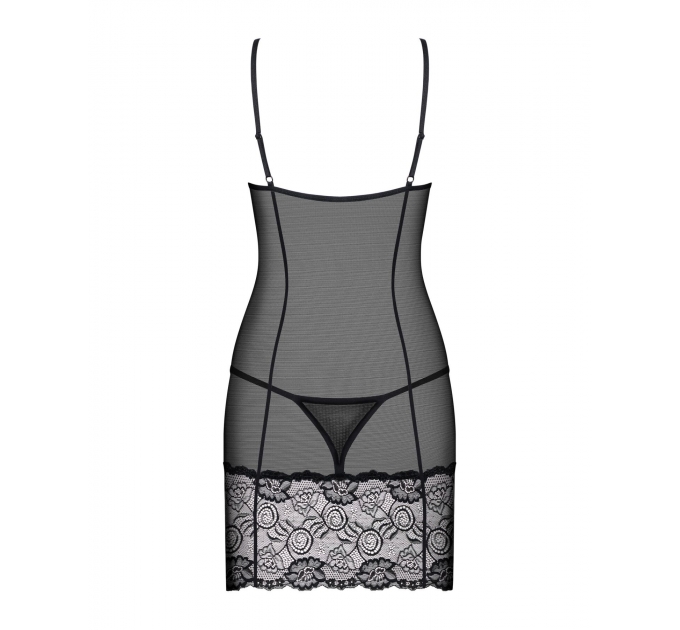 (SALE) Сорочка Obsessive Alluria chemise & thong S/M