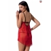 Прозрачный пеньюар с открытой грудью CHERRY CHEMISE red XXL/XXXL - Passion Exclusive, трусики