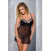 Сорочка приталенная с чашечками BRASILIANA CHEMISE black 6XL/7XL - Passion, трусики