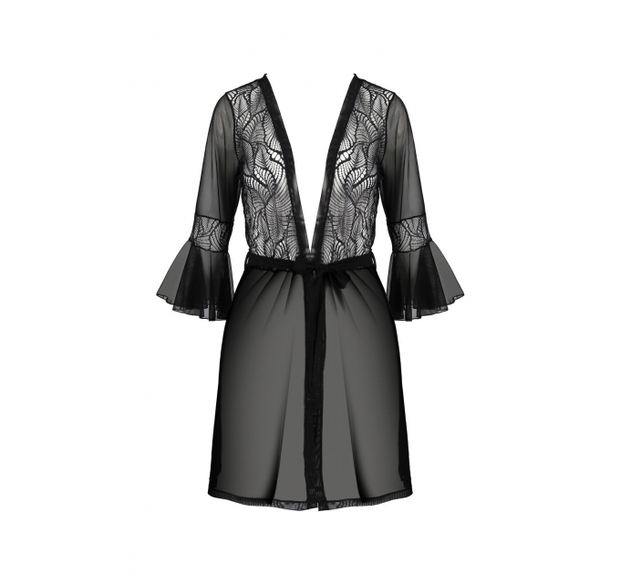 Пеньюар Passion LEAFA PEIGNOIR black XXL/XXXL - ECO Passion