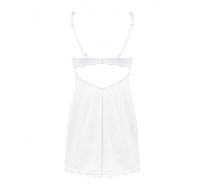 (SALE) Сорочка Obsessive Amor Blanco underwire chemise & thong white S/M