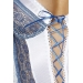 Сорочка приталенная ELENI CHEMISE white 4XL/5XL - Passion, трусики, со шнуровкой