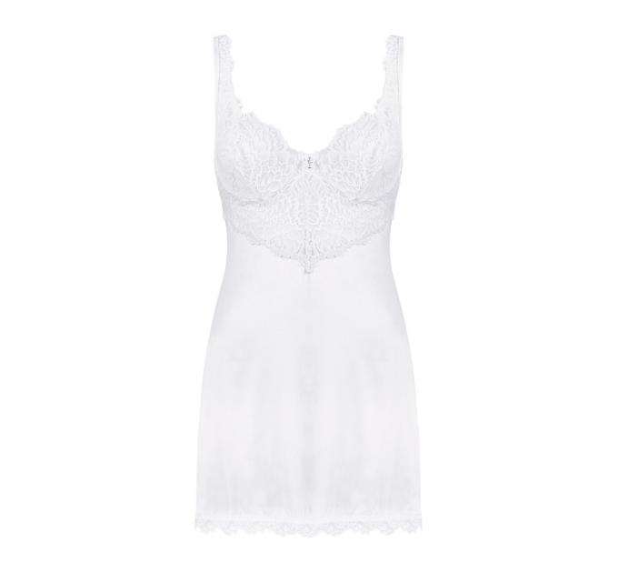 (SALE) Сорочка Obsessive Amor Blanco underwire chemise & thong white S/M