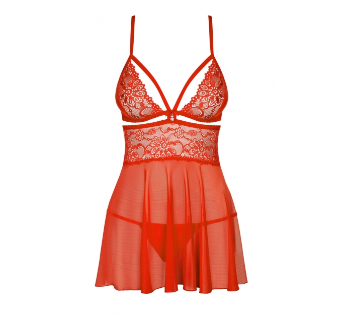 (SALE) Бэби-долл Obsessive 838-BAB-3 babydoll & thong red S/M