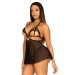 Пеньюар Leg Avenue Lace and mesh babydoll & panty Black S