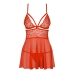 Бэби-долл Obsessive 838-BAB-3 babydoll & thong red L/XL