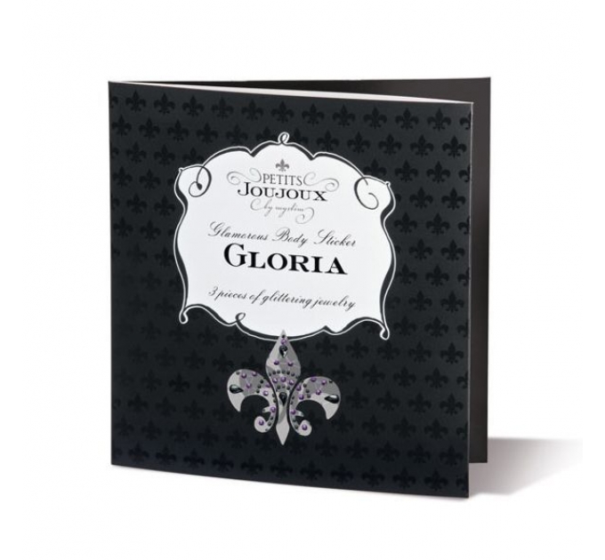Пэстис из кристаллов Petits Joujoux Gloria set of 3 - Black, украшение на грудь и вульву