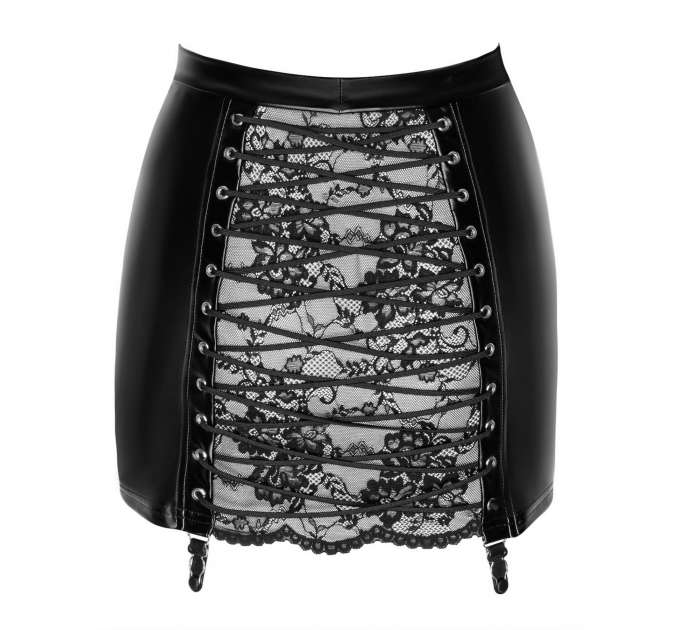 Юбка Noir Handmade F341 Powerwetlook and lace skirt - XXL