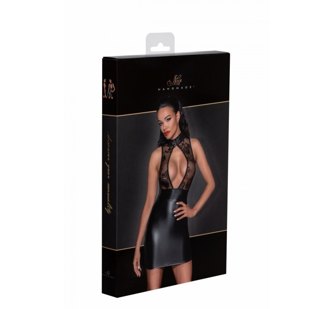 Платье Noir Handmade F241 Short dress with powerwetlook skirt and tulle top - XL