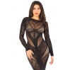 Платье Leg Avenue Lace and Net Bodycon Gown One Size, Black