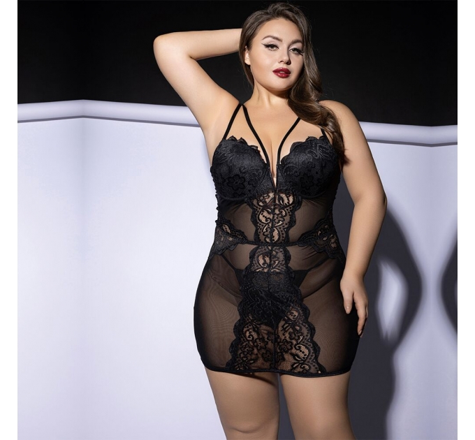 Платье JSY P61150 Black Plus Size