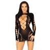 Leg Avenue Long sleeve cut out mini dress Black O/S