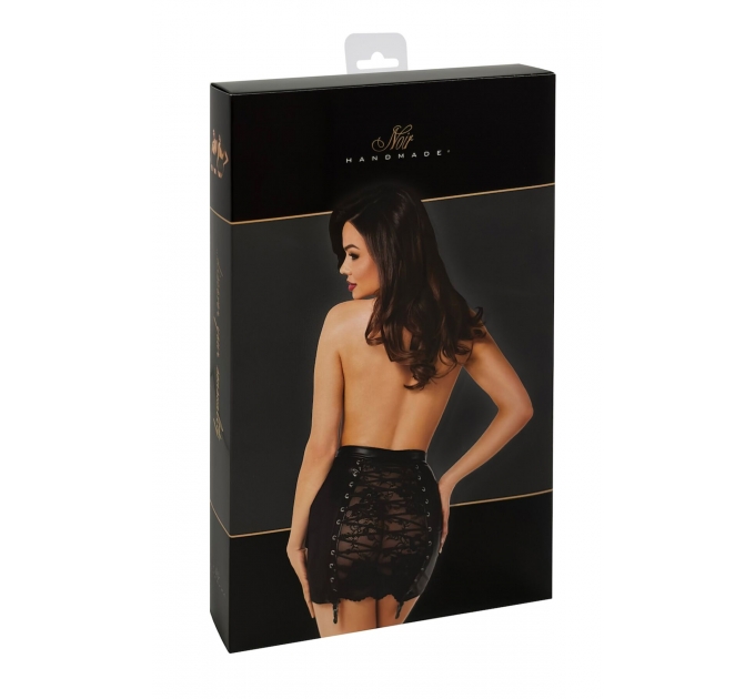 Юбка Noir Handmade F341 Powerwetlook and lace skirt - L