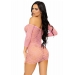 Leg Avenue Heart net mini dress OS Pink