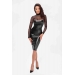 Платье Noir Handmade F310 Sublime wetlook and flocked mesh midi dress - S