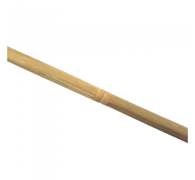 Трость бамбуковая 75 см , рукоятка натуральная кожа, черно-золотая