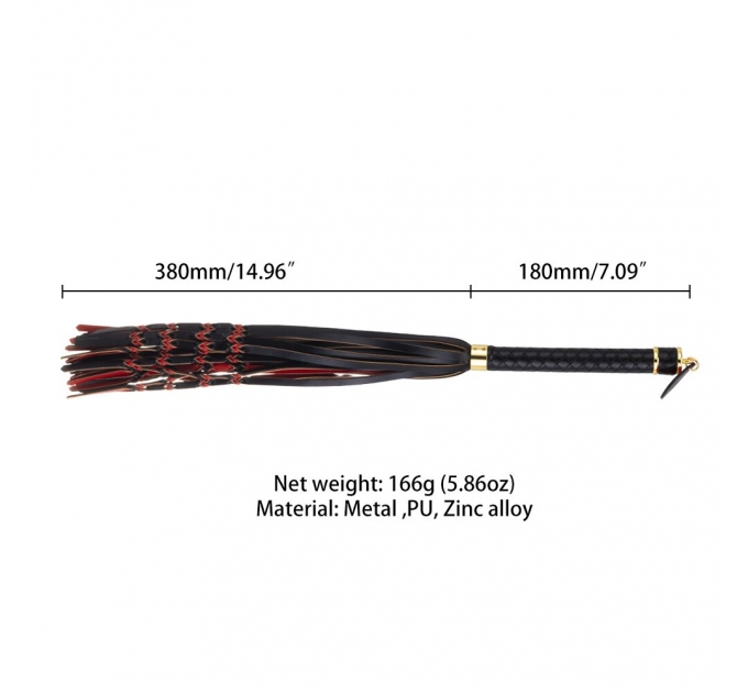 Флоггер LOCKINK SEVANDA Red & Black Braided Tail Flogger