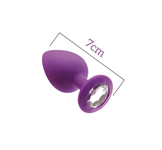 Анальная пробка с кристаллом MAI Attraction Toys №47 Purple, длина 7см, диаметр 2,5см