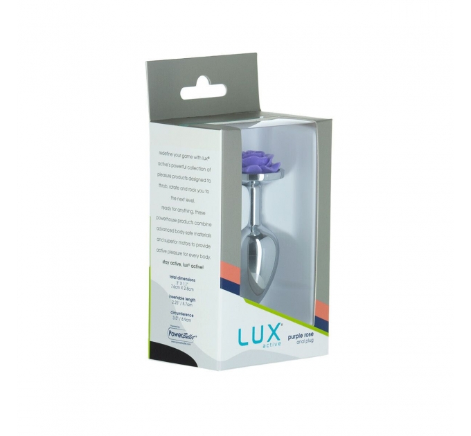 Металлическая анальная пробка Lux Active – Rose Anal Plug – Purple