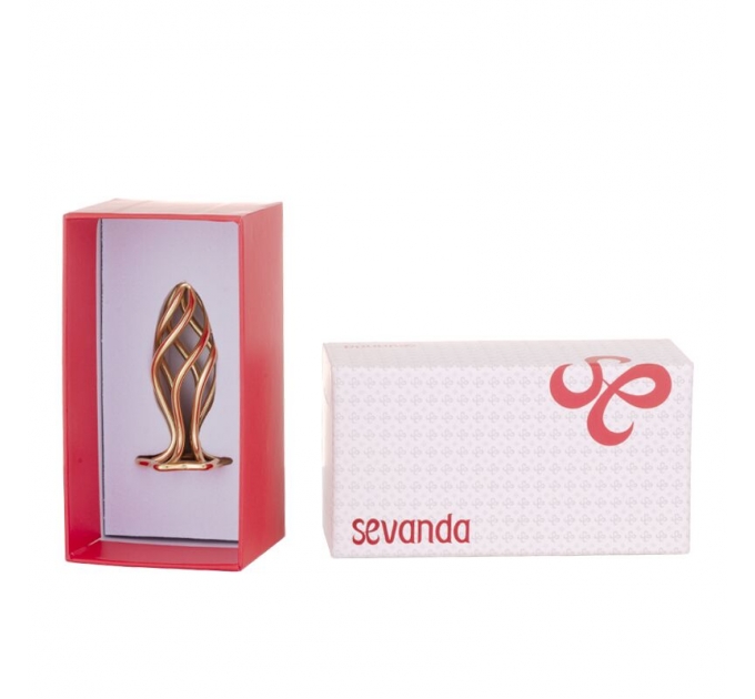 Анальная пробка LOCKINK SEVANDA Hollow Spiral Golden Metal Anal Plug - L size