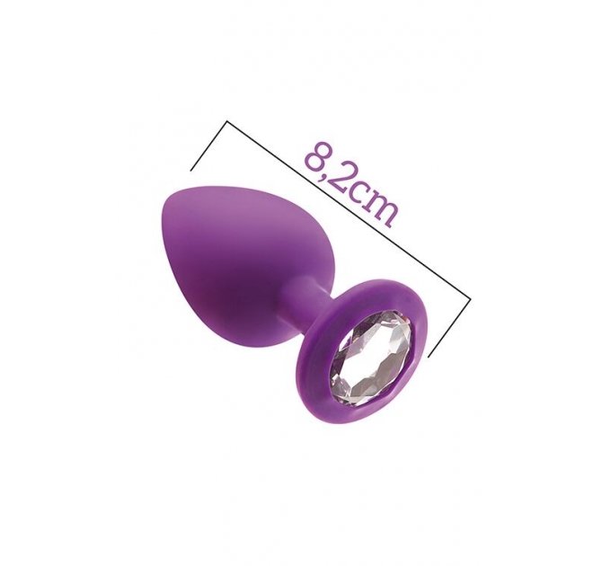 Анальная пробка с кристаллом MAI Attraction Toys №48 Purple, длина 8,2см, диаметр 3,5см