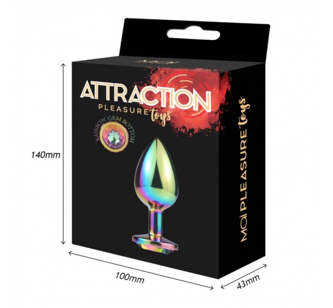 Металлическая анальная пробка MAI Attraction Toys №74 RAINBOW