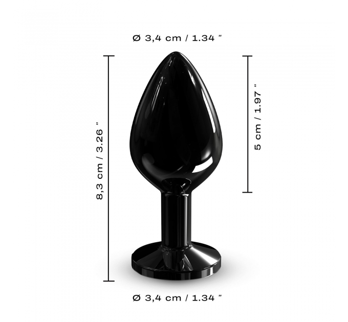 Металлическая анальная пробка с украшением в виде кристалла Dorcel - Diamond Plug BLACK M