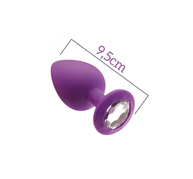 Анальная пробка с кристаллом MAI Attraction Toys №49 Purple, длина 9,5см, диаметр 4см