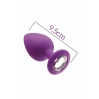 Анальная пробка с кристаллом MAI Attraction Toys №49 Purple, длина 9,5см, диаметр 4см