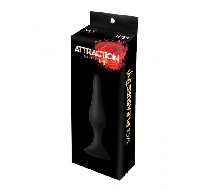 Анальная пробка на присоске MAI Attraction Toys №35 Black, длина 15,5см, диаметр 3,8см