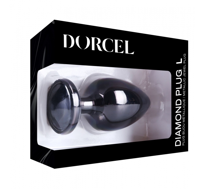 Металлическая анальная пробка с украшением в виде кристалла Dorcel - Diamond Plug BLACK L