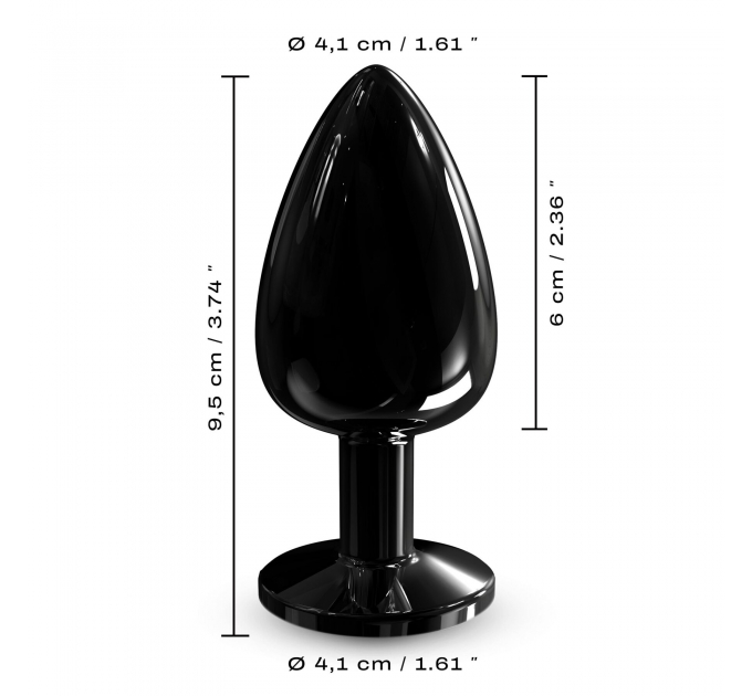 Металлическая анальная пробка с украшением в виде кристалла Dorcel - Diamond Plug BLACK L