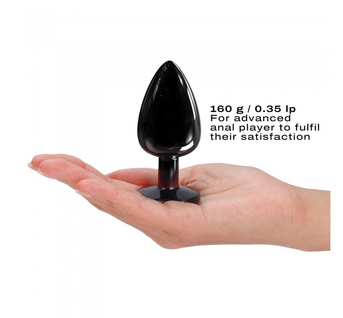 Металлическая анальная пробка с украшением в виде кристалла Dorcel - Diamond Plug BLACK L