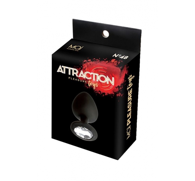 Анальная пробка с кристаллом MAI Attraction Toys №47 Black, длина 7см, диаметр 2,5см