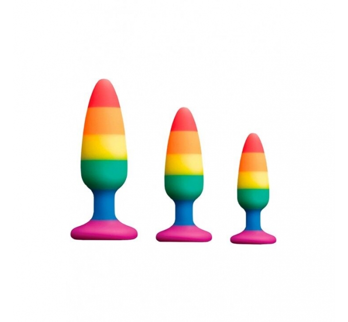 Анальная пробка Wooomy Hiperloo Silicone Rainbow Plug S