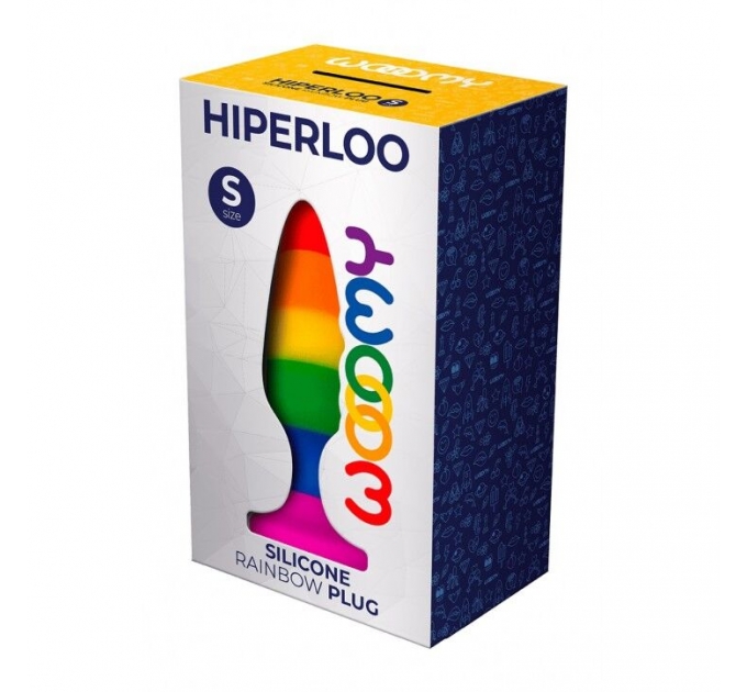 Анальная пробка Wooomy Hiperloo Silicone Rainbow Plug S