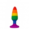 Анальная пробка Wooomy Hiperloo Silicone Rainbow Plug S