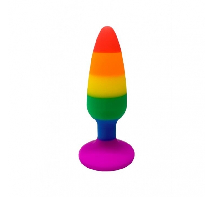 Анальная пробка Wooomy Hiperloo Silicone Rainbow Plug S