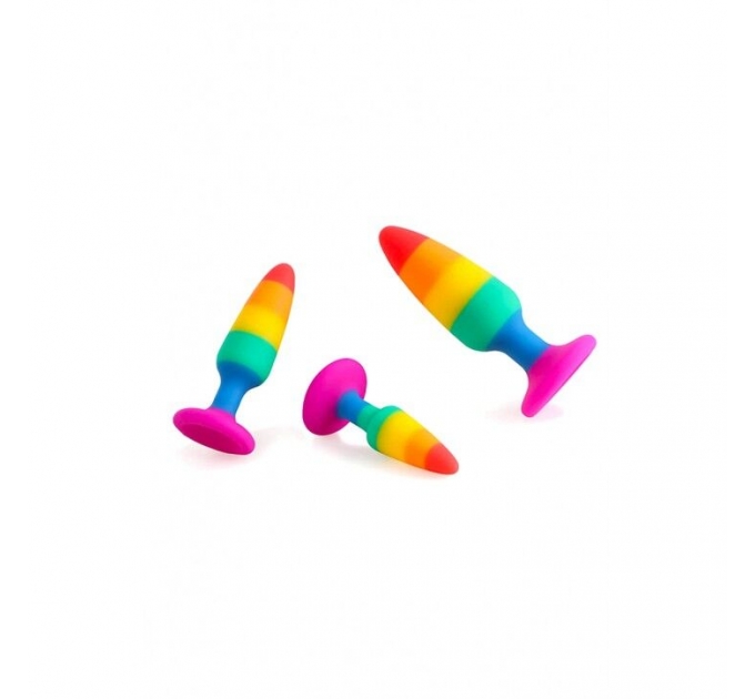 Анальная пробка Wooomy Hiperloo Silicone Rainbow Plug L