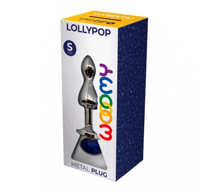 Анальная пробка Wooomy Lollypop Double Ball Metal Plug Blue S