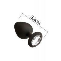 Анальная пробка с кристаллом MAI Attraction Toys №48 Black, длина 8,2см, диаметр 3,5см