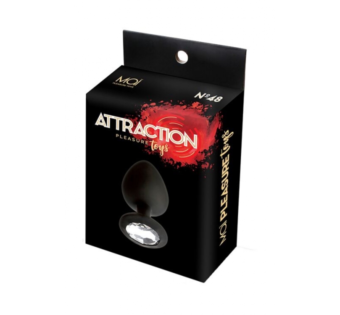 Анальная пробка с кристаллом MAI Attraction Toys №48 Black, длина 8,2см, диаметр 3,5см