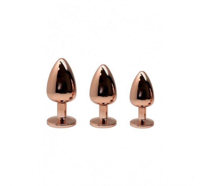 Анальная пробка Wooomy Tralalo Rose Gold Metal Plug MAGENTA L