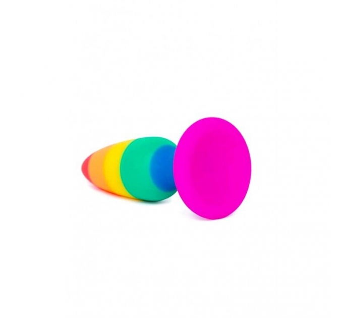 Анальная пробка Wooomy Hiperloo Silicone Rainbow Plug M