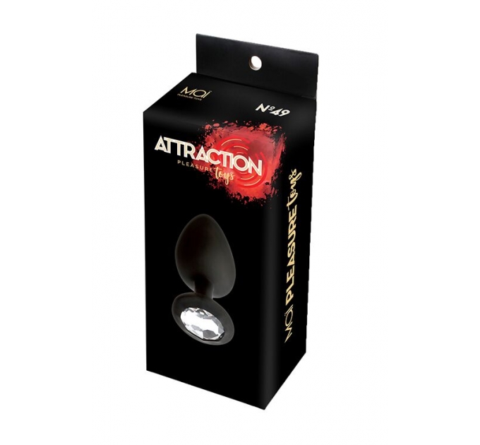 Анальная пробка с кристаллом MAI Attraction Toys №49 Black, длина 9,5см, диаметр 4см