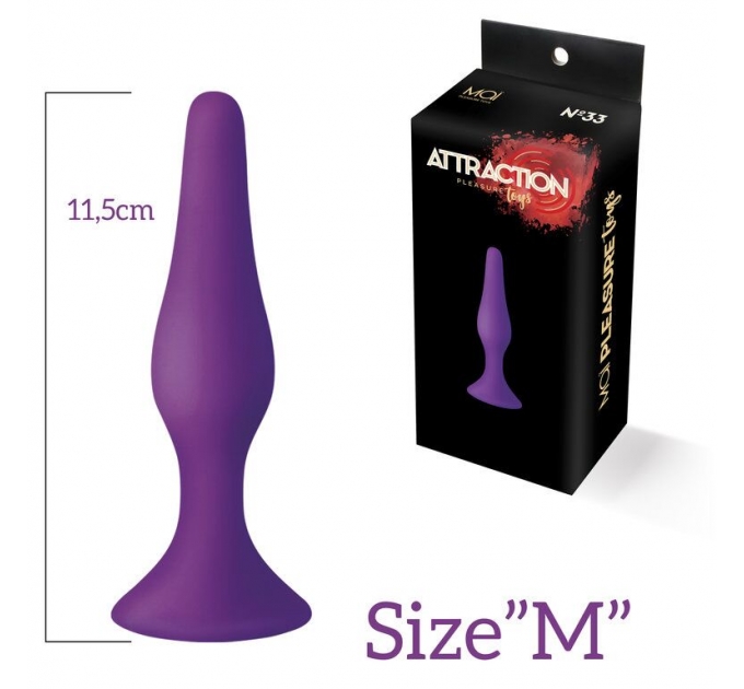 Анальная пробка на присоске MAI Attraction Toys №33 Purple, длина 11,5cм, диаметр 3см