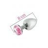 Металлическая анальная пробка с розовым кристаллом MAI Attraction Toys №73 (мятая упаковка)