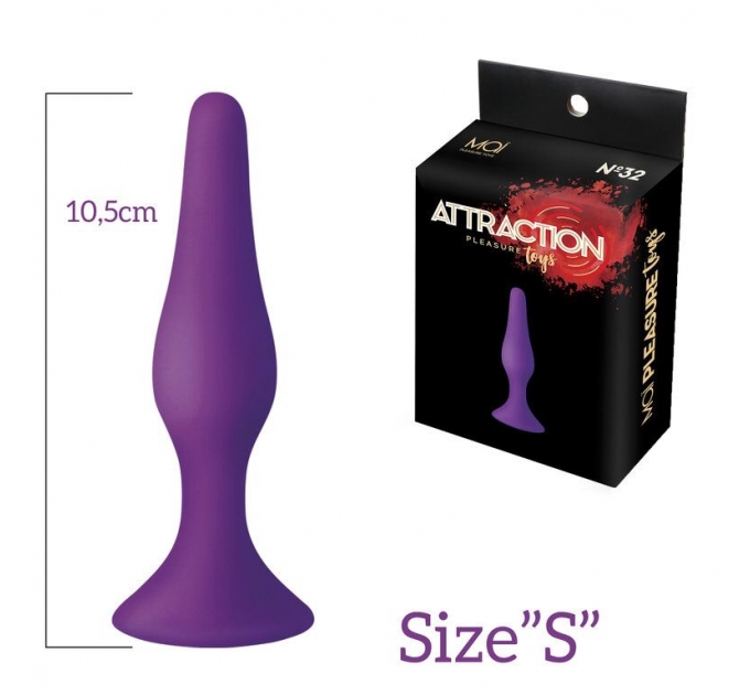 Анальная пробка на присоске MAI Attraction Toys №32 Purple, длина 10,5см, диаметр 2,5см