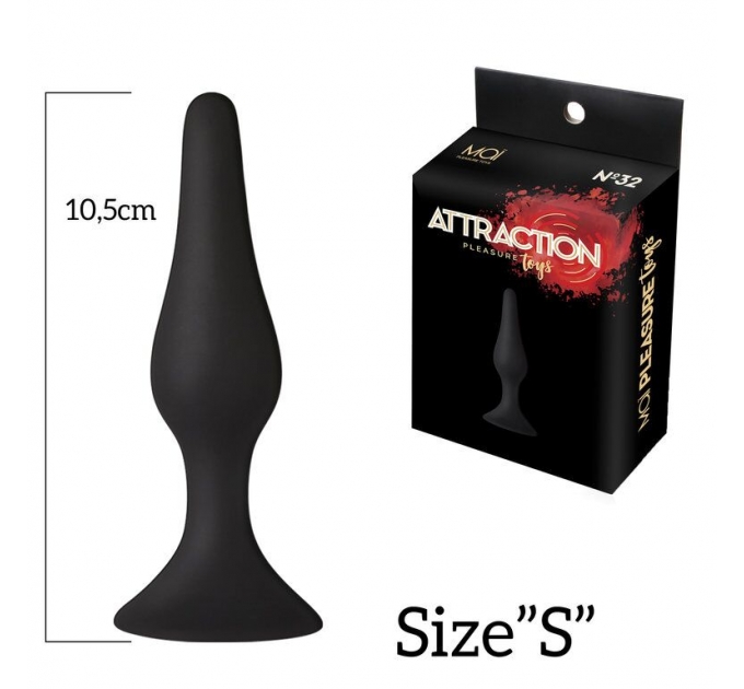 Анальная пробка на присоске MAI Attraction Toys №32 Black, длина 10,5см, диаметр 2,5см